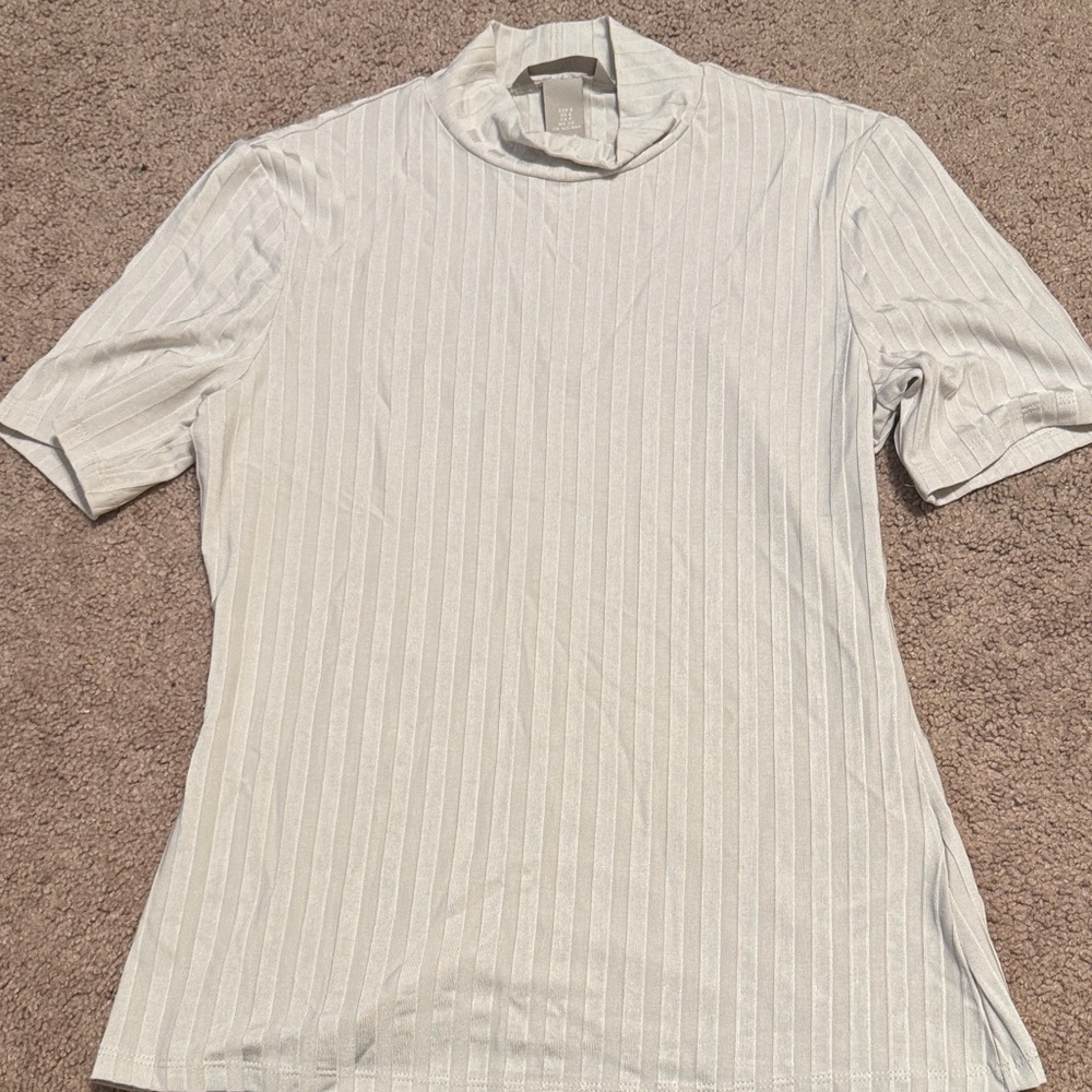 Women’s stripped faux turtle neck shirt